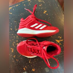 Boys high top Adidas basketball sneakers